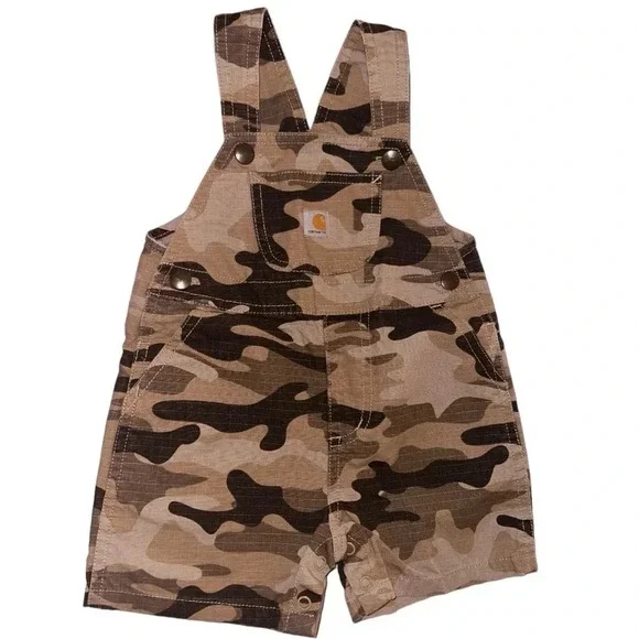 Carhartt Camo Overalls, snap leg. 18m and in EUC. Color is Brown camouflage - Picture 1 of 4